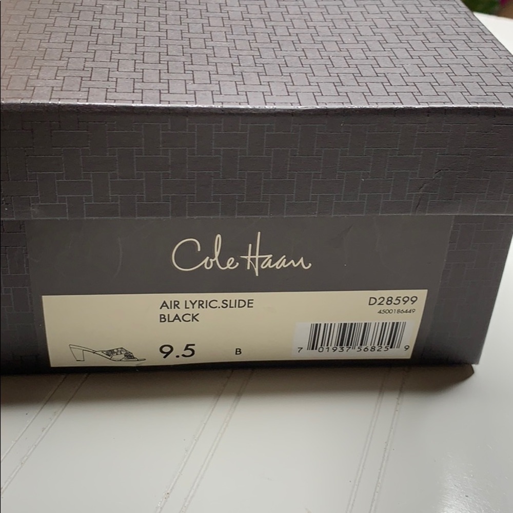 Cole Haan Air Lyric Slide Black Leather - Sz 9.5 - Picture 2 of 8